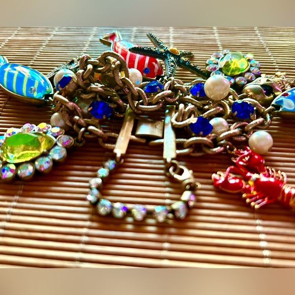 Betsey Johnson Gold, Multi Nautical Double-Strand Charm Bracelet - Picture 6 of 7